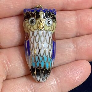 Cloisonné Owl Pendant